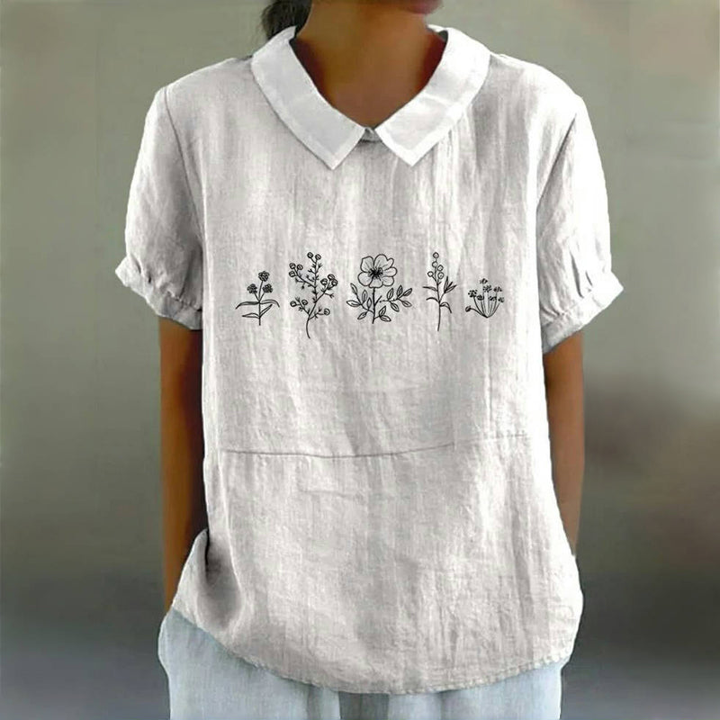 Blouse Décontractée À Imprimé Floral