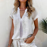 Blouse Décontractée De Couleur Unie