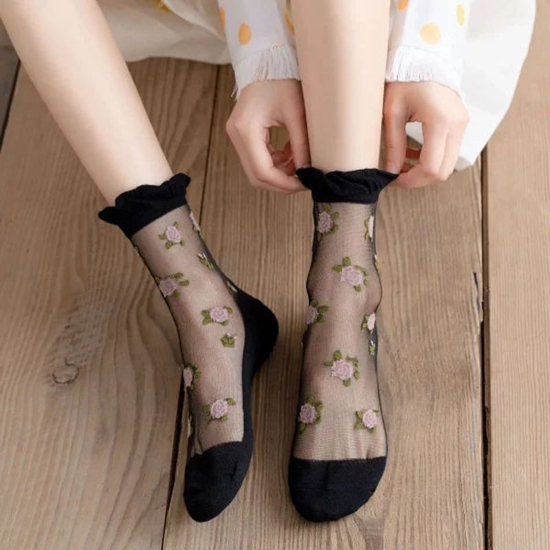 Chaussettes Fleuries Respirantes