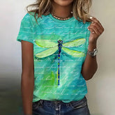 T-Shirt Vintage Imprimé Libellule