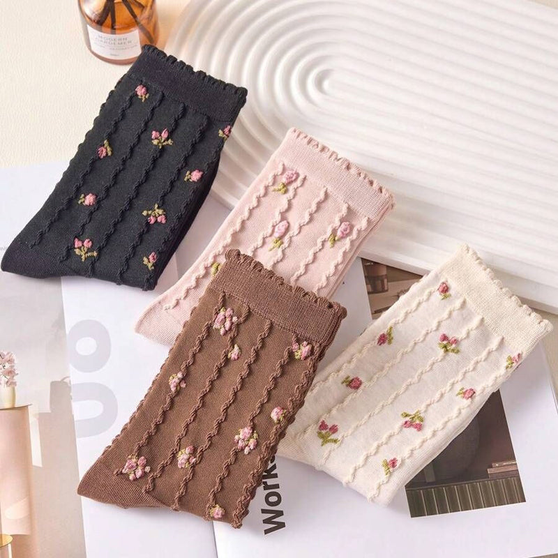Chaussettes Fleuries Décontractées