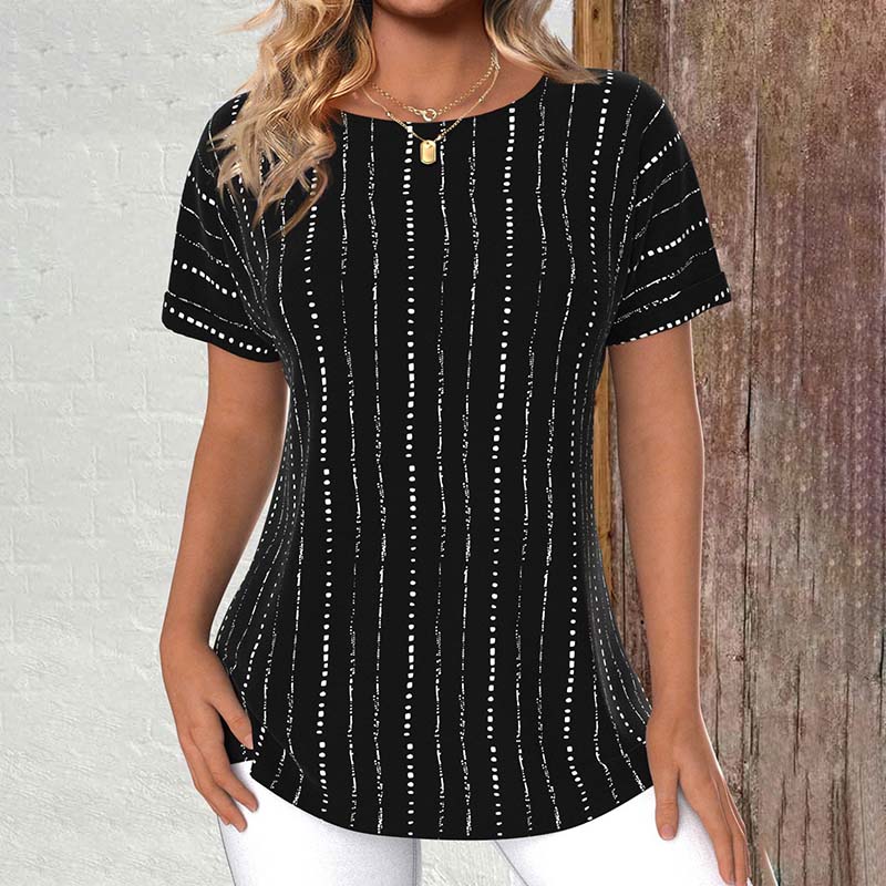 T-Shirt Rayé Décontracté
