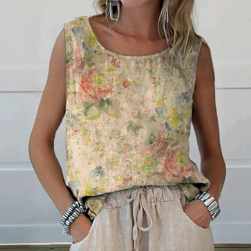 Débardeur Vintage À Imprimé Floral
