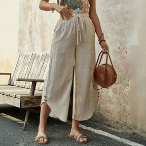 【Coton Et Lin】Pantalon Décontracté Confortable