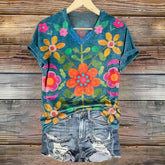 T-Shirt À Imprimé Floral Vintage