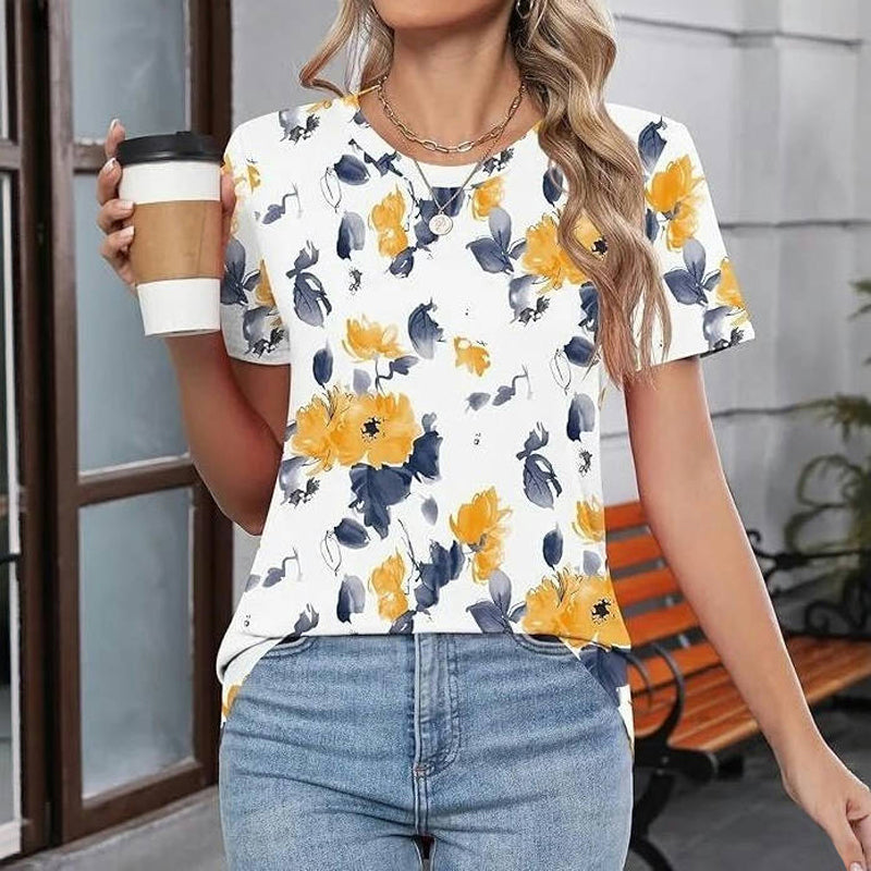 T-Shirt À Imprimé Floral Vintage
