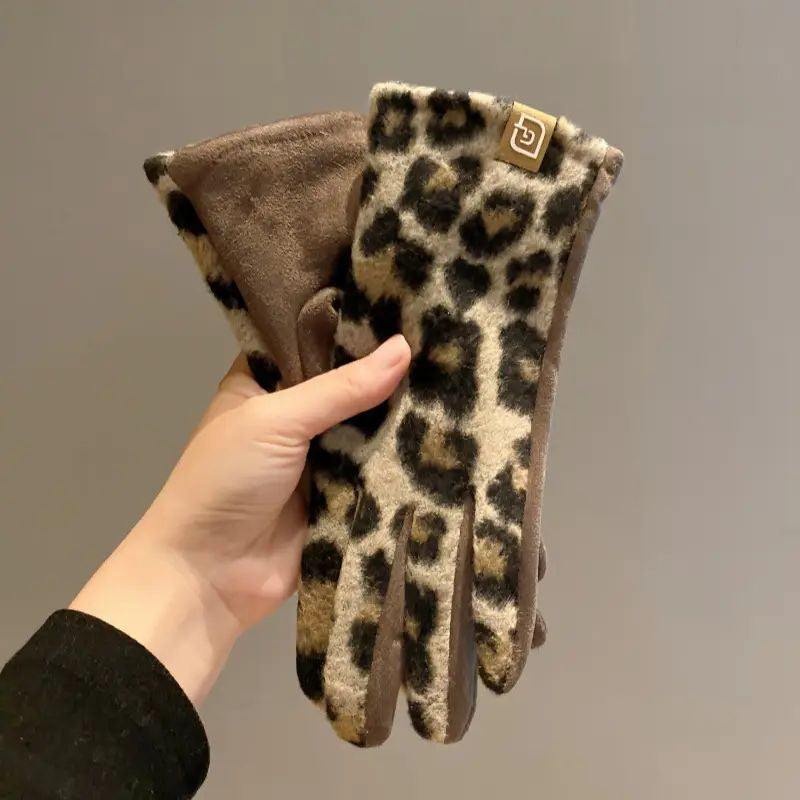 Gants Chauds À Imprimé Léopard