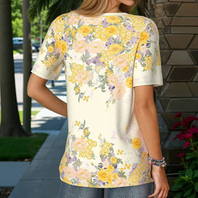 Blouse Élégante À Imprimé Floral