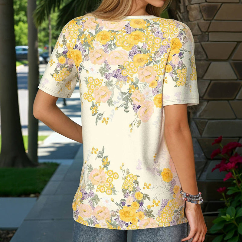 Blouse Élégante À Imprimé Floral