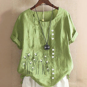Blouse Décontractée À Imprimé Pissenlit