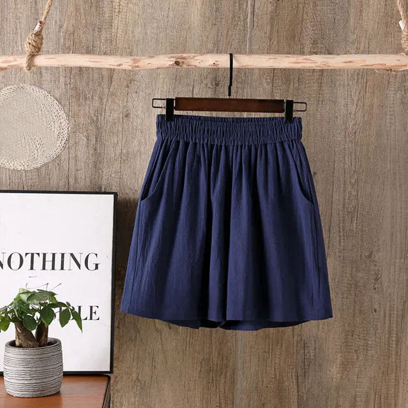Short Décontracté De Couleur Unie
