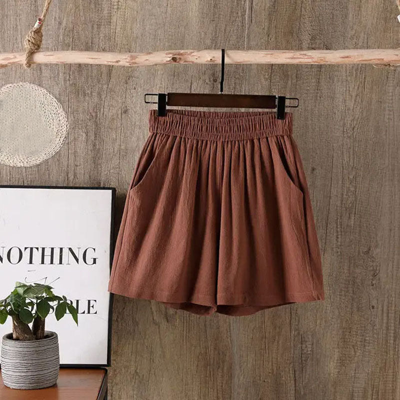 Short Décontracté De Couleur Unie