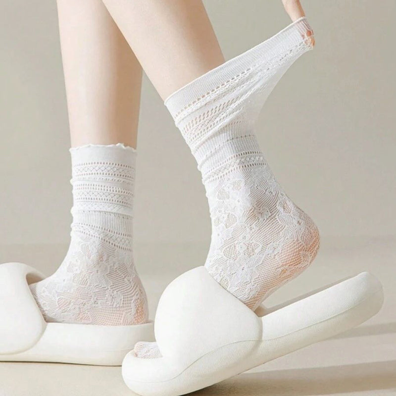 Chaussettes Respirantes En Dentelle