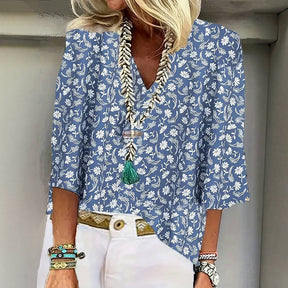 Blouse Vintage À Imprimé Floral