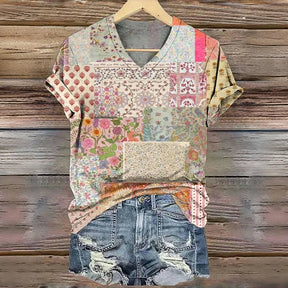 T-Shirt À Imprimé Floral Vintage