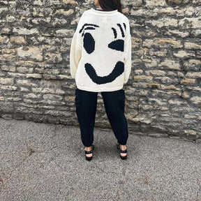 Pull En Tricot Décontracté Smiley
