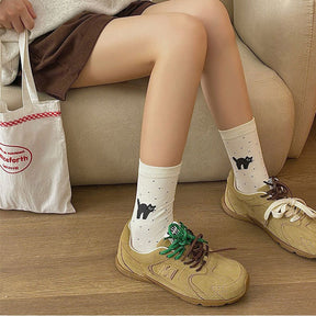 Chaussettes Décontractées À Imprimé Chat