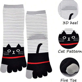 Chaussettes À 5 Doigts De Chat De Dessin Animé