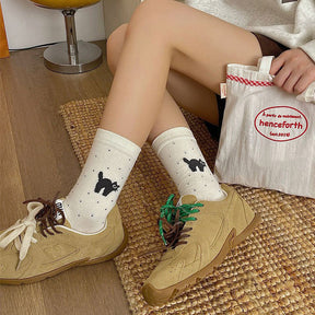 Chaussettes Décontractées À Imprimé Chat