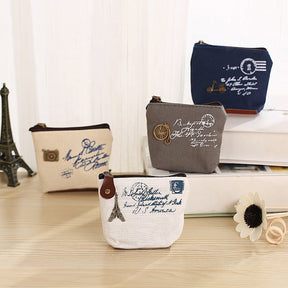 Porte-Monnaie En Toile Vintage