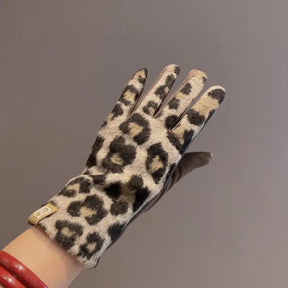 Gants Chauds À Imprimé Léopard