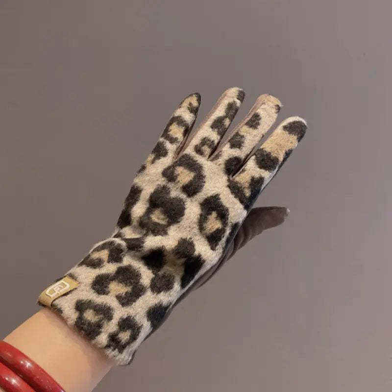 Gants Chauds À Imprimé Léopard