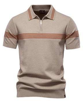 Camisa pólo com riscas