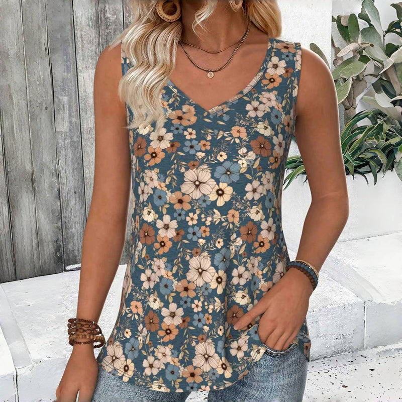 Débardeur Vintage À Imprimé Floral