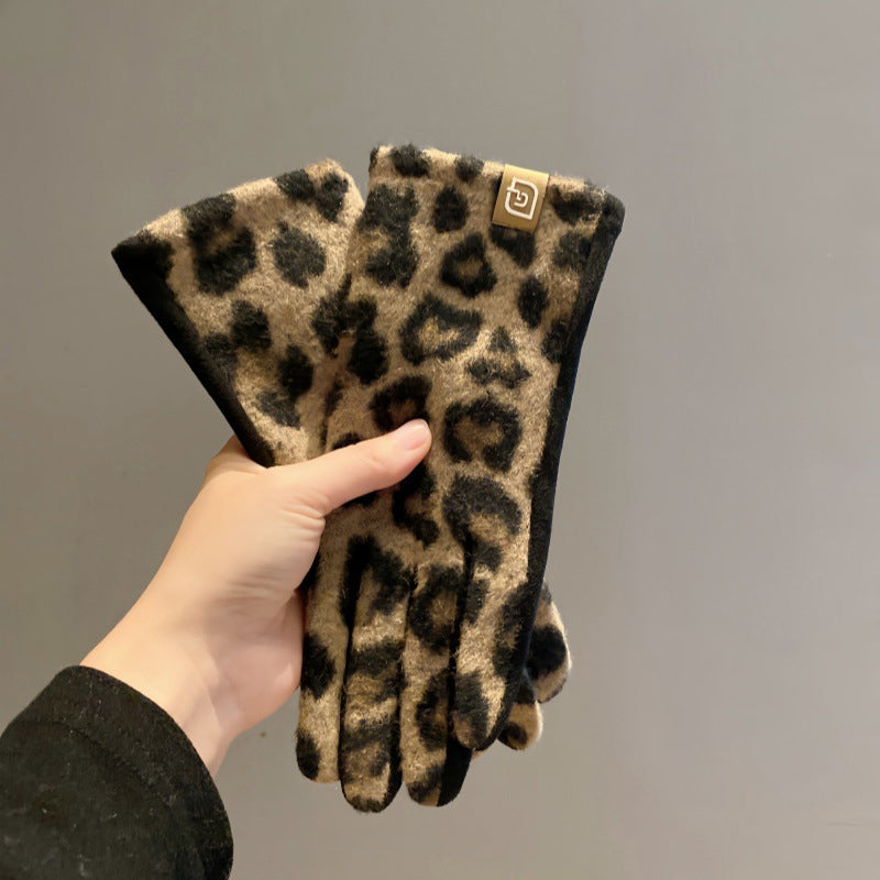 Gants Chauds À Imprimé Léopard