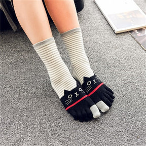 Chaussettes À 5 Doigts De Chat De Dessin Animé