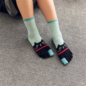 Chaussettes À 5 Doigts De Chat De Dessin Animé