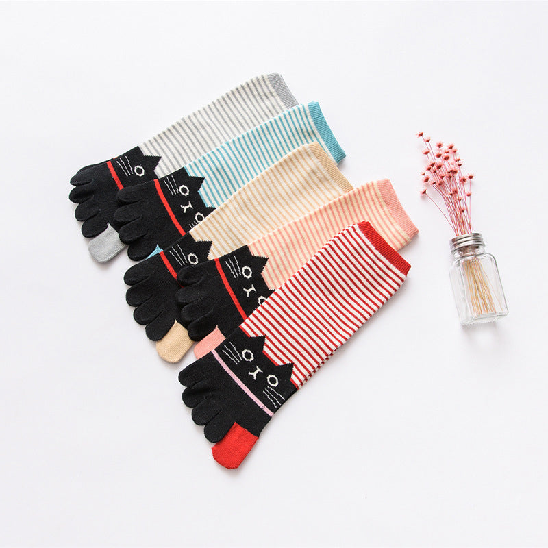 Chaussettes À 5 Doigts De Chat De Dessin Animé