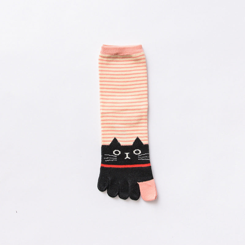 Chaussettes À 5 Doigts De Chat De Dessin Animé