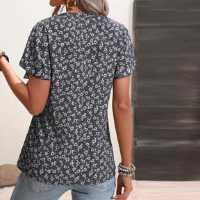 Blouse Ample Vintage À Fleurs