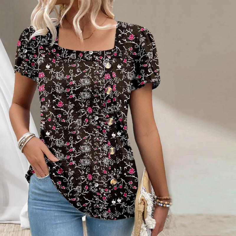 Blouse Vintage À Imprimé Floral