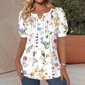 Blouse Élégante À Imprimé Floral