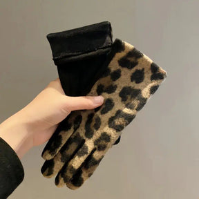 Gants Chauds À Imprimé Léopard