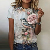 T-Shirt À Imprimé Floral Vintage