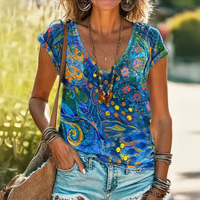 T-Shirt Imprimé Abstrait Vintage