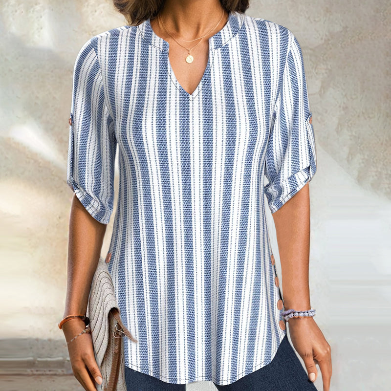 Blouse Décontractée À Rayures