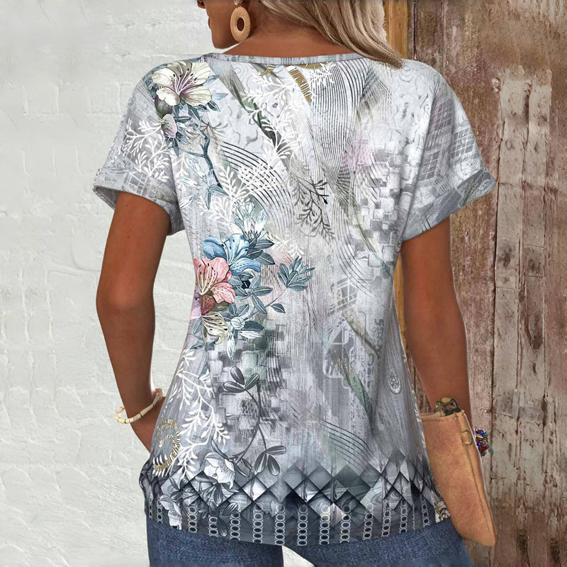 T-Shirt À Imprimé Floral Vintage