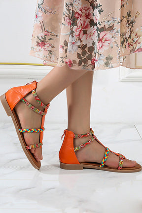 Bohemian Ethnic Style Patchwork Flat Sandals