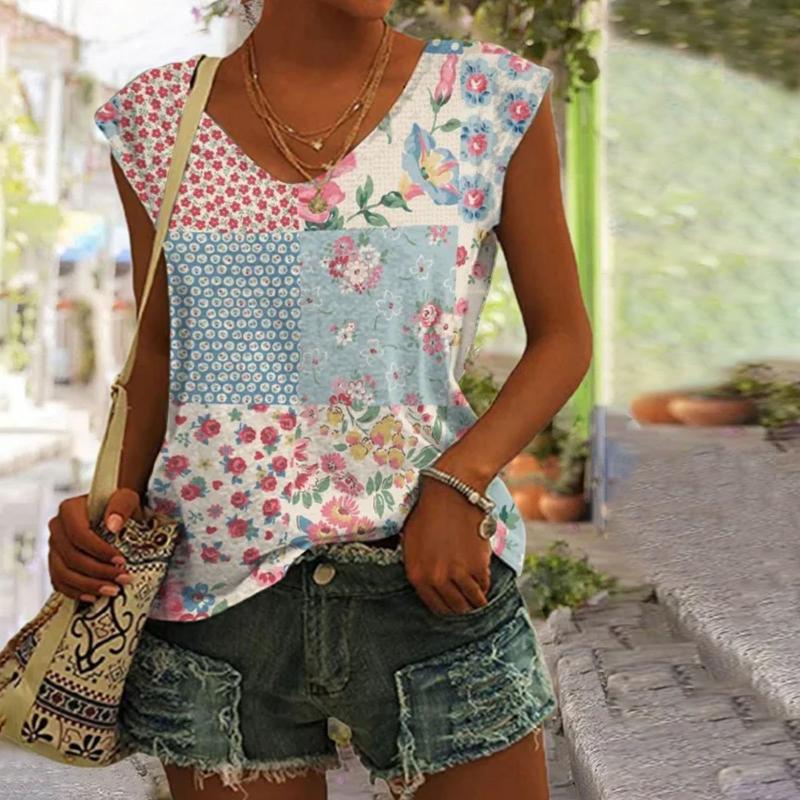 Débardeur Vintage À Imprimé Floral