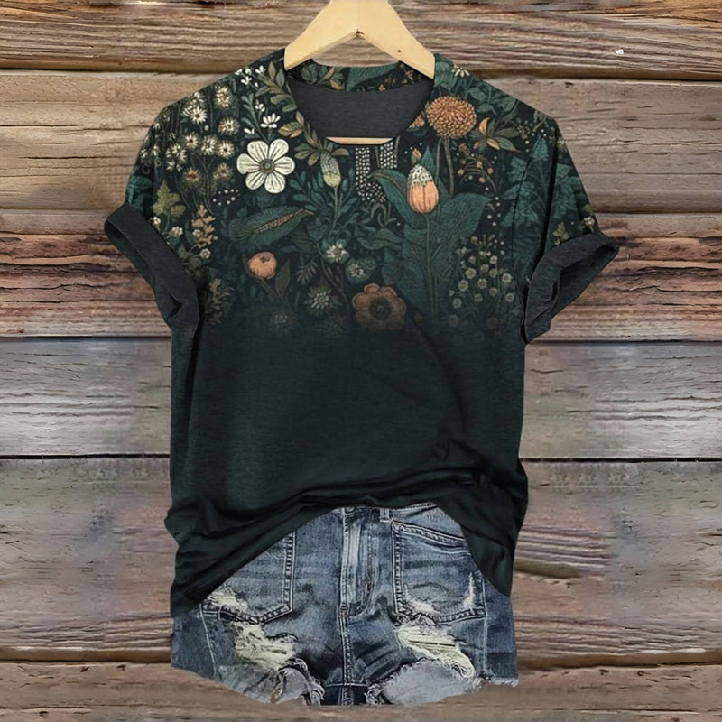 T-Shirt À Imprimé Floral Vintage