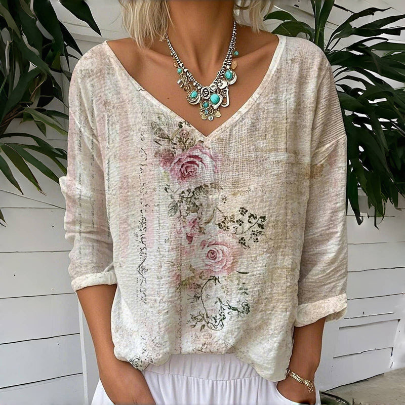 T-Shirt À Imprimé Floral Vintage