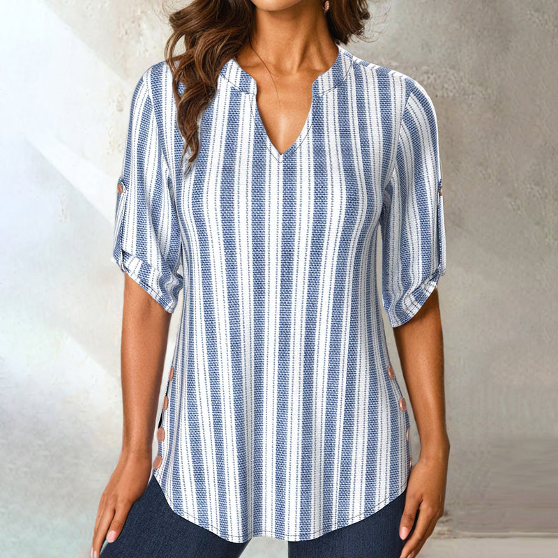 Blouse Décontractée À Rayures