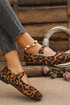 Fashionable Buckled Suede Round Toe Casual Shoes
