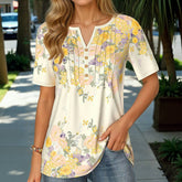 Blouse Élégante À Imprimé Floral