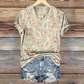 T-Shirt À Imprimé Floral Vintage