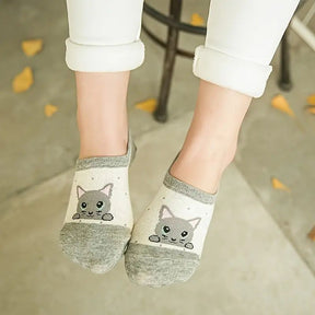 Chaussettes Décontractées À Motif Chat
